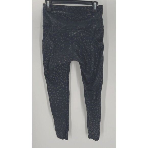 The Gym People Womens Black Leopard Print Leggings HIgh Waist Pockets Medium New - Picture 4 of 8
